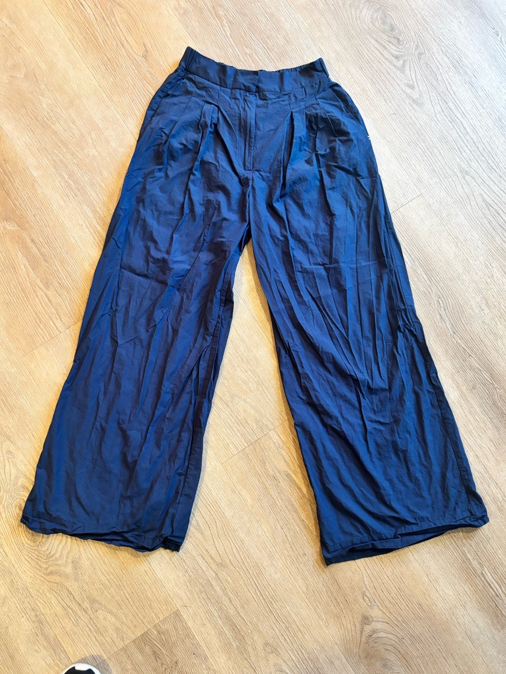 Women Wide-Leg Navy Pants